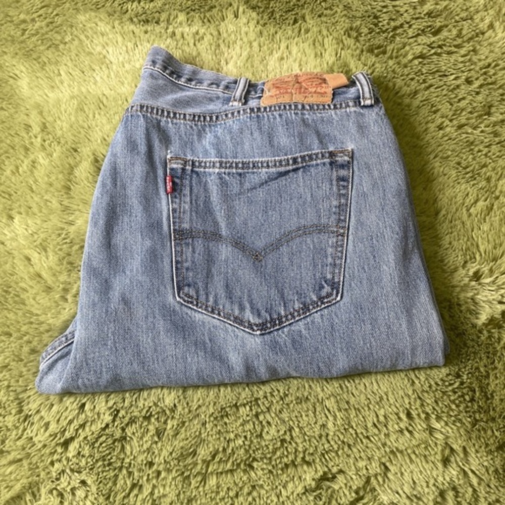 Levi's 501 44x30 Button Fly for Men Light‎ Blue Jeans Pants